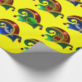 ELF HATS,KLEEBLATT,DIAMOND FEATHERS,Gelb Geschenkpapier (Ecke)