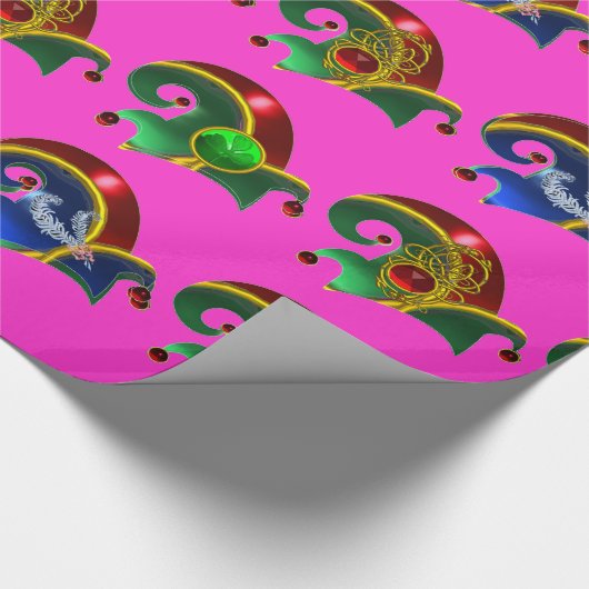 ELF HATS,KLEEBLATT,DIAMOND FEATHERS,Pink Fuchsia Geschenkpapier (Ecke)