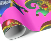 ELF HATS,KLEEBLATT,DIAMOND FEATHERS,Pink Fuchsia Geschenkpapier (Rolleneckpunkt)