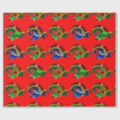 ELF HATS, KLEEBLATT, DIAMOND FEATHERS, Rot Geschenkpapier (Flach)