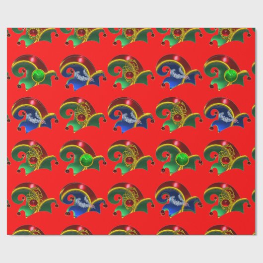 ELF HATS, KLEEBLATT, DIAMOND FEATHERS, Rot Geschenkpapier (Flach)