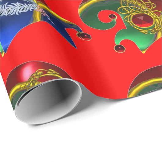 ELF HATS, KLEEBLATT, DIAMOND FEATHERS, Rot Geschenkpapier (Rolleneckpunkt)