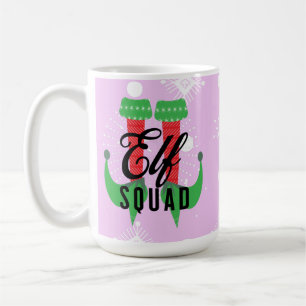 Elf Heels Squad Weihnachtsfeiertage Schneeflocken Kaffeetasse