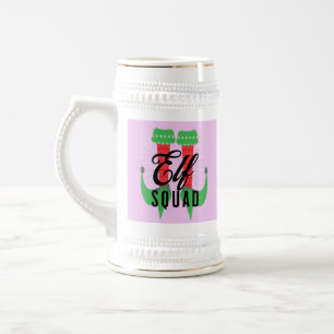 Elf Heelses Squad Weihnachtsfeiertag Bierglas