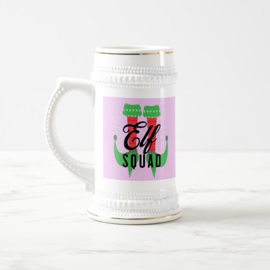 Elf Heelses Squad Weihnachtsfeiertag Bierglas (Links)
