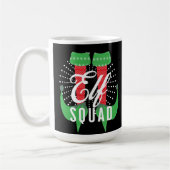 Elf Heelses Squad Weihnachtsfeiertag Kaffeetasse (Links)