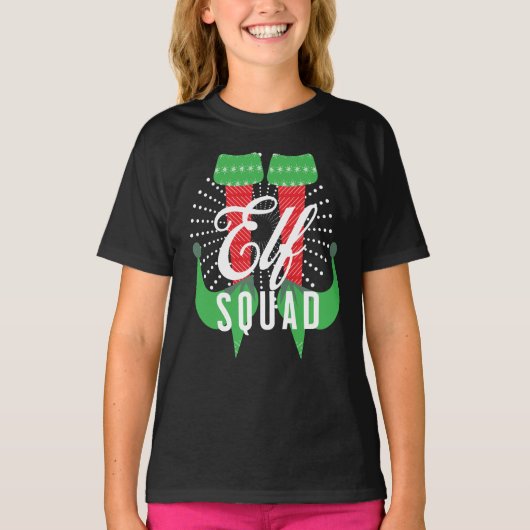 Elf Heelses Squad Weihnachtsfeiertag T-Shirt (Vorderseite)