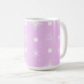 Elf Heelses Squad Weihnachtsschneeflocken Rosa Kaffeetasse (VorderseiteRechts)