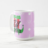 Elf Heelses Squad Weihnachtsschneeflocken Rosa Kaffeetasse (Vorderseite Links)