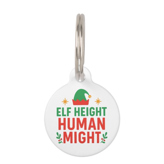 Elf Height Human Might Funny Kurz People Xmas Haustiermarke (Vorderseite)