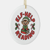 Elf-Help Reading Holiday Tree Keramik Ornament (Rechts)
