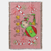 Elf Ho Ho Holiday Throw Decke (Vorderseite Vertikal)