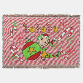 Elf Ho Ho Holiday Throw Decke (Vorderseite)