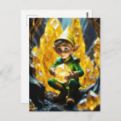 Elf Holding Yellow Crystall Postkarte (Vorne/Hinten)