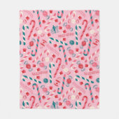 Elf Holiday Candy Pattern Fleecedecke (Vorderseite)