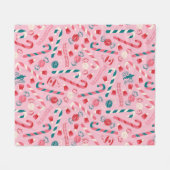 Elf Holiday Candy Pattern Fleecedecke (Vorderseite (Horizontal))