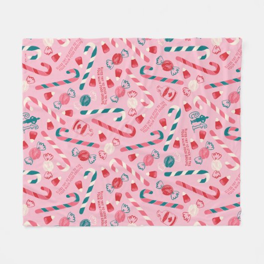 Elf Holiday Candy Pattern Fleecedecke (Vorderseite (Horizontal))