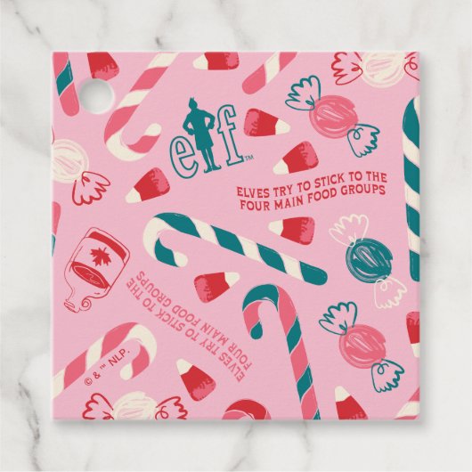 Elf Holiday Candy Pattern Geschenkanhänger (Vorderseite)