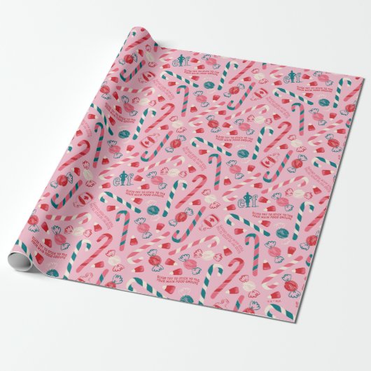 Elf Holiday Candy Pattern Geschenkpapier (Ungerollt)