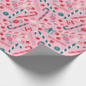 Elf Holiday Candy Pattern Geschenkpapier (Ecke)