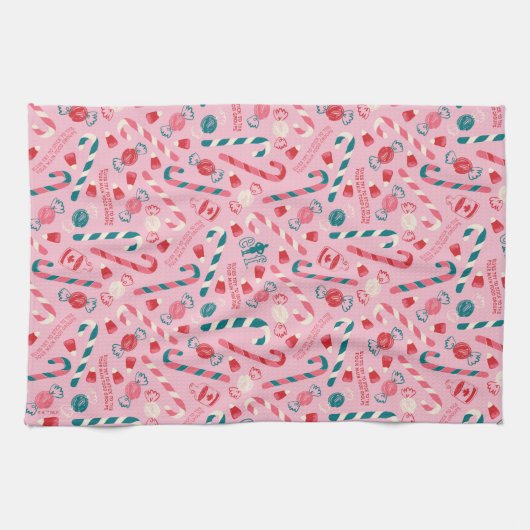 Elf Holiday Candy Pattern Geschirrtuch (Horizontal)