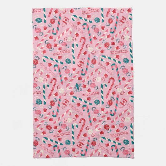 Elf Holiday Candy Pattern Geschirrtuch (Vertikal)