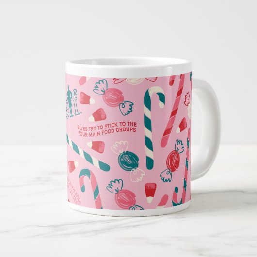 Elf Holiday Candy Pattern Jumbo-Tasse (Vorderseite Rechts)