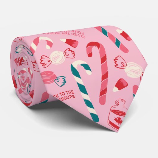 Elf Holiday Candy Pattern Krawatte (Gerollt)