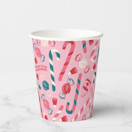 Elf Holiday Candy Pattern Pappbecher (Rückseite)