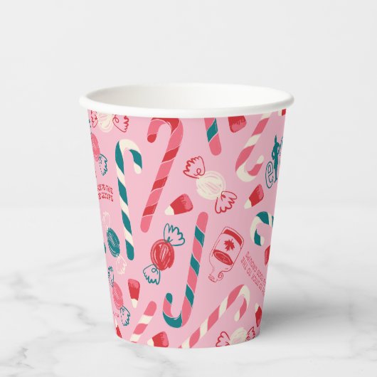 Elf Holiday Candy Pattern Pappbecher (Vorderseite)