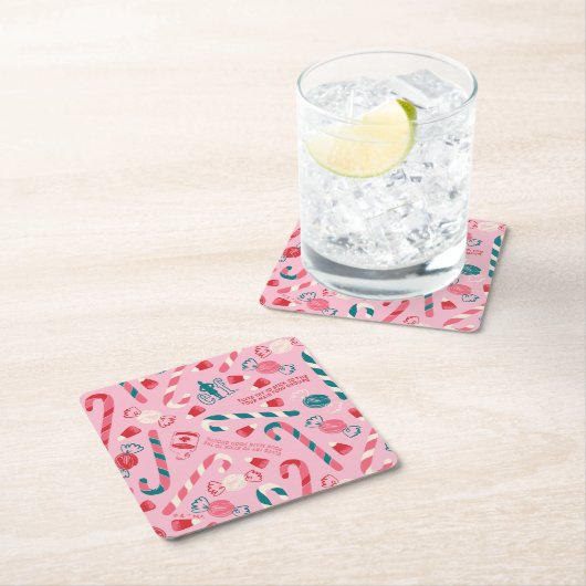 Elf Holiday Candy Pattern Rechteckiger Pappuntersetzer (Vor Ort)