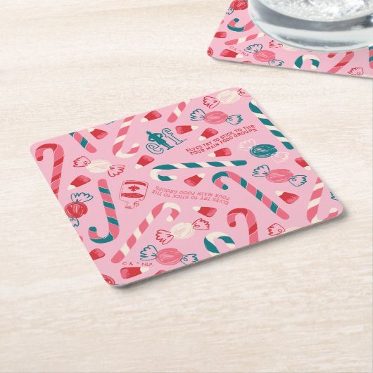 Elf Holiday Candy Pattern Rechteckiger Pappuntersetzer (angewinkelt)