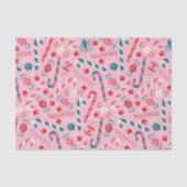 Elf Holiday Candy Pattern Seidenpapier (Vorderseite)