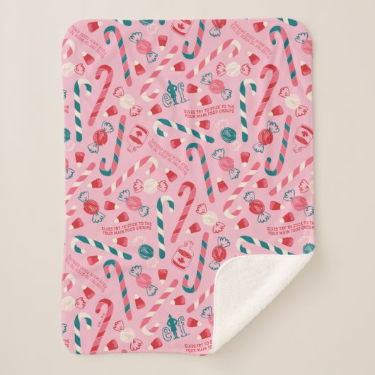 Elf Holiday Candy Pattern Sherpadecke (Vorderseite)
