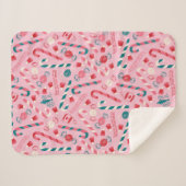 Elf Holiday Candy Pattern Sherpadecke (Vorderseite (Horizontal))
