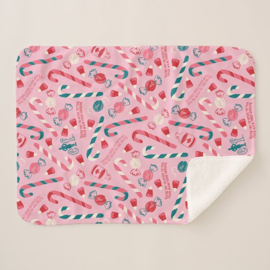Elf Holiday Candy Pattern Sherpadecke (Vorderseite (Horizontal))