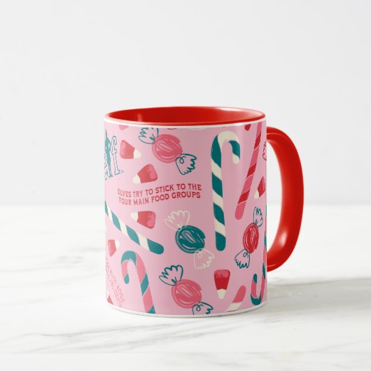 Elf Holiday Candy Pattern Tasse (VorderseiteRechts)
