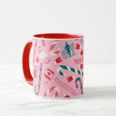 Elf Holiday Candy Pattern Tasse (Vorderseite Links)
