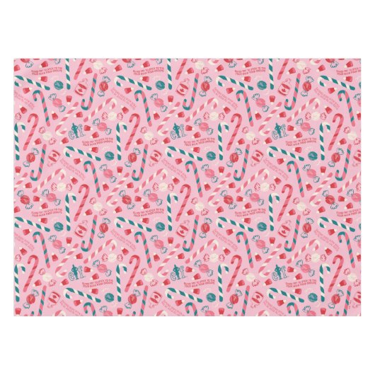 Elf Holiday Candy Pattern Tischdecke (Vorderseite (Horizontal))
