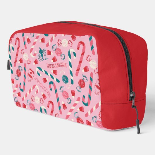 Elf Holiday Candy Pattern Waschbeutel (Rechte Ecke)