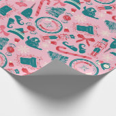 Elf Holiday Gerahmt Icon Muster Geschenkpapier (Ecke)