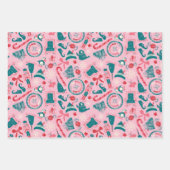 Elf Holiday Gerahmt Icon Muster Geschenkpapier Set (Vorderseite 2)