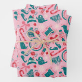 Elf Holiday Gerahmt Icon Muster Geschenkpapier Set (Beispiel)