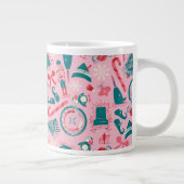Elf Holiday Gerahmt Icon Muster Jumbo-Tasse (Rechts)