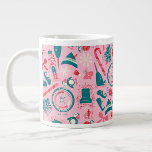 Elf Holiday Gerahmt Icon Muster Jumbo-Tasse