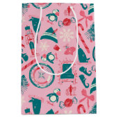 Elf Holiday Gerahmt Icon Muster Mittlere Geschenktüte (Vorderseite)