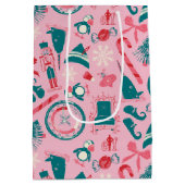 Elf Holiday Gerahmt Icon Muster Mittlere Geschenktüte (Rückseite)