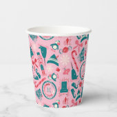 Elf Holiday Gerahmt Icon Muster Pappbecher (Rückseite)