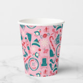 Elf Holiday Gerahmt Icon Muster Pappbecher (Vorderseite)