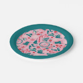 Elf Holiday Gerahmt Icon Muster Pappteller (Schrägansicht)